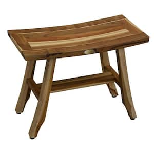 Caroline Contemporary Teak Shower Stool or Bench in Natural Finish ( 18 in X 12 in X 24 in )