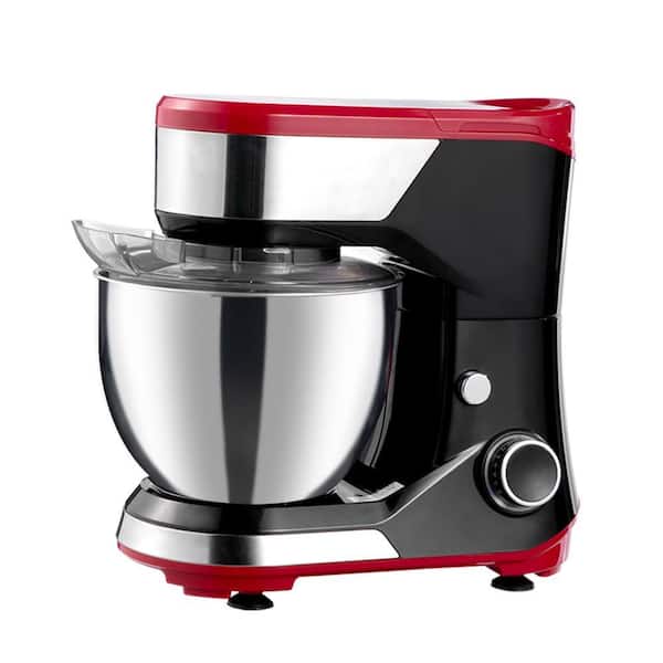 5.3 Qt. 12-Speed Red Stainless Steel Countertop Stand Mixer with Dough Hook
