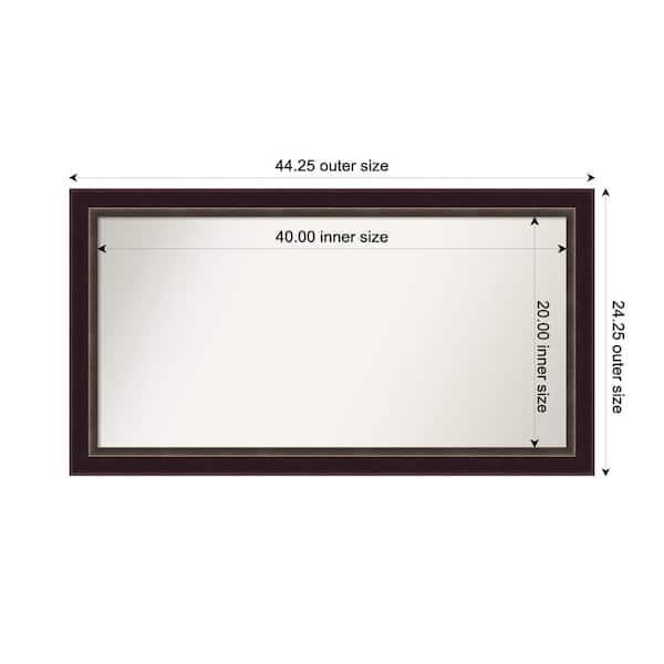 Amanti Art Signore Bronze 44.25 in. x 24.25 in. Custom Non-Beveled Wood Framed Bathroom Vanity Wall Mirror