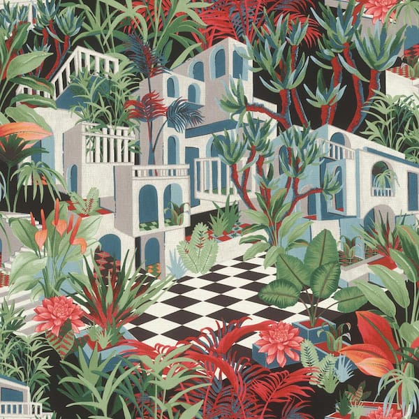 rasch Merian Multicolor Architectural Vinyl Non-Pasted Wallpaper Roll