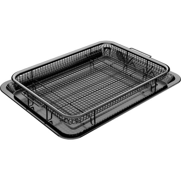 Stainless Steel Nonstick Air Fryer Basket and Tray Single Set for Oven with Parchment Papers for Baking