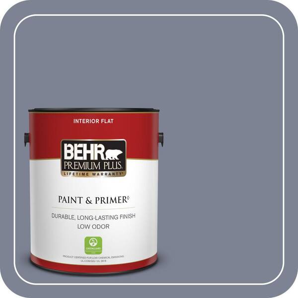 BEHR PREMIUM PLUS 1 gal. #610F-6 Deep Smoke Signal Flat Low Odor Interior Paint & Primer