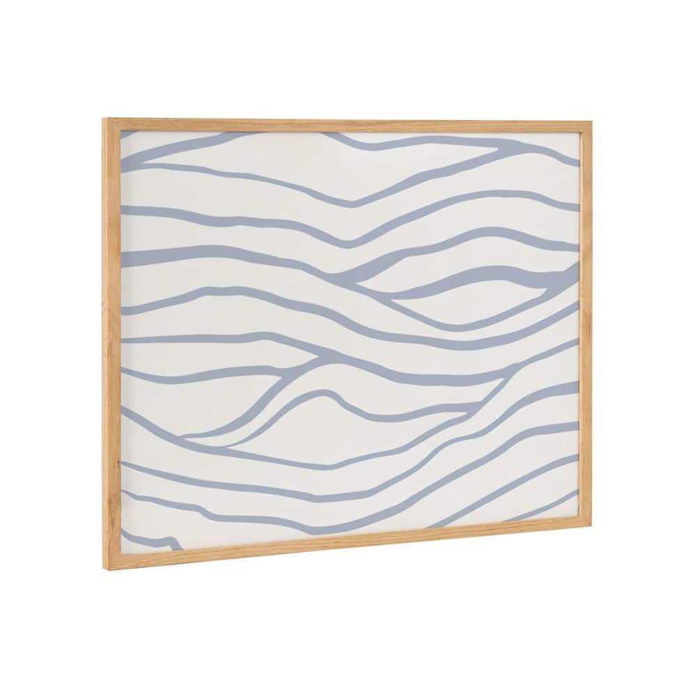 Natural Solid Wood Framed Abstract Coastal Waves Print 20x16