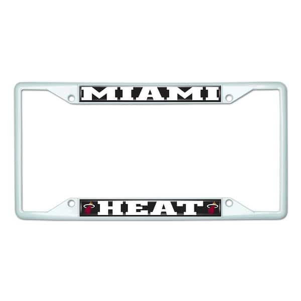 FANMATS Universal Fit NBA - Miami Heat License Plate Frame - White