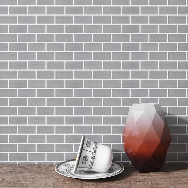 Iron Siliver 11.82 in. x 11.82 in. Brick Joint Matte Stainless Steel Mosaic Tile (9.7 sq. ft./Case)