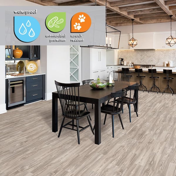Willow Springs Walnut 22 MIL x 7.4 in. W x 47.8 in. L Waterproof Click Lock Luxury Vinyl Plank Flooring (19.8 sqft/case)