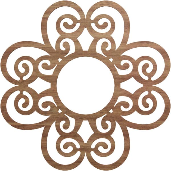 Ekena Millwork 0.25 in. x 24 in. x 24 in. Wood (Walnut) Medallion Moulding