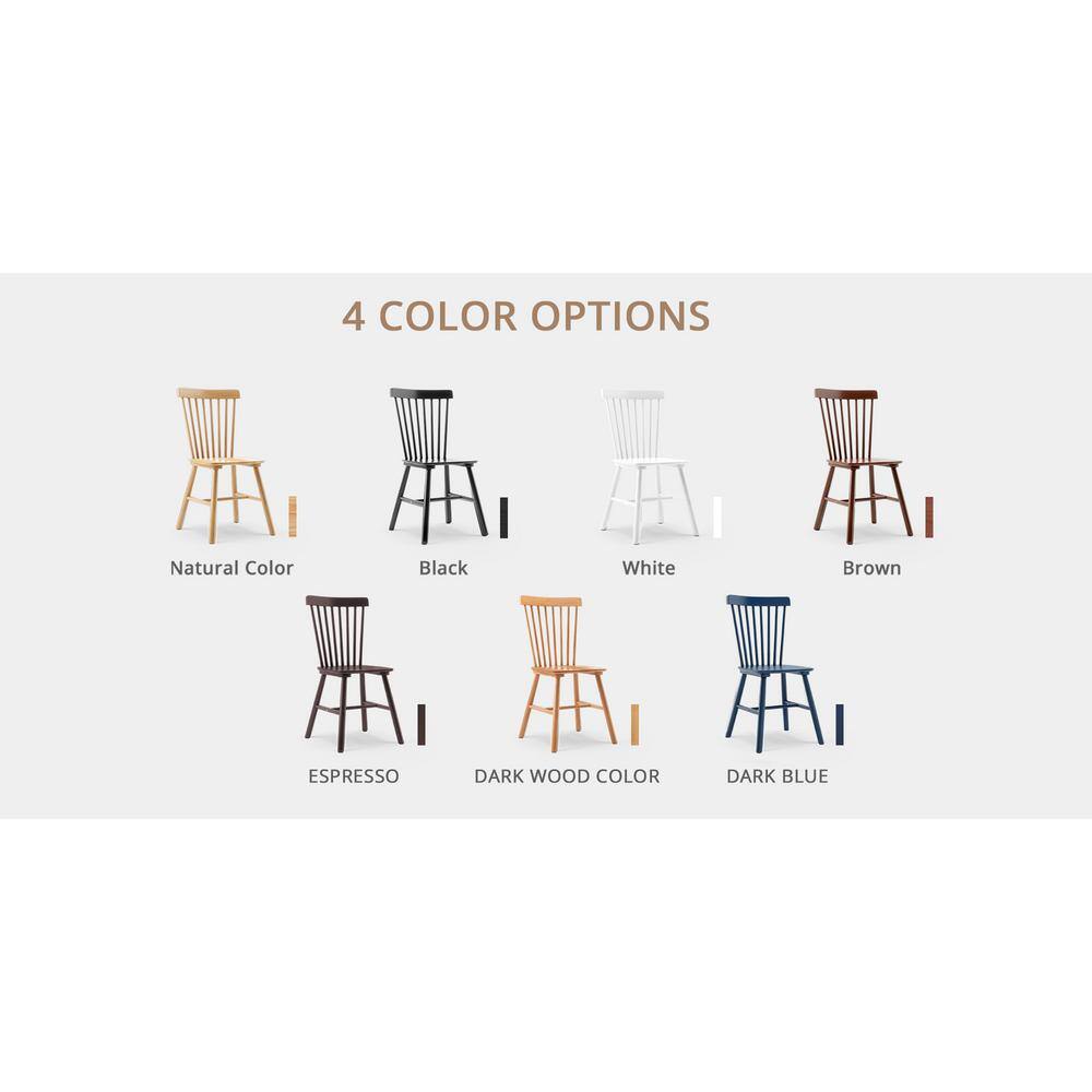 White High Back Solid Wood Windsor Side Chair Set