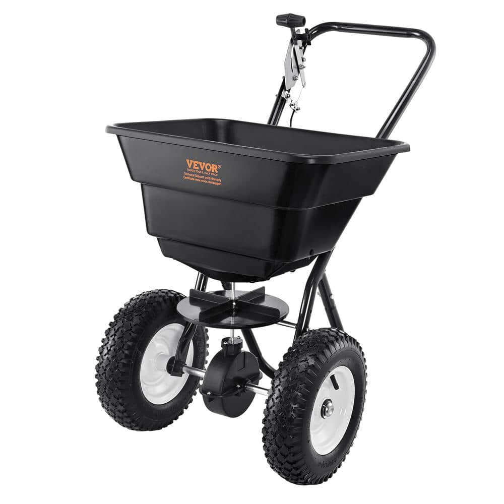 VEVOR Broadcast Spreader 80 lbs. Walk-Behind Turf Spreader with 12 in ...