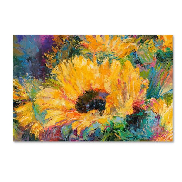 Trademark Fine Art 16 in. x 24 in. "Blue Sunflowers" by Richard Wallich Printed Canvas Wall Art