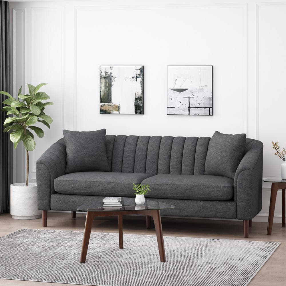 Elegant Blue Velvet 3-Seater Lawson Sofa with Tufted Tight Back