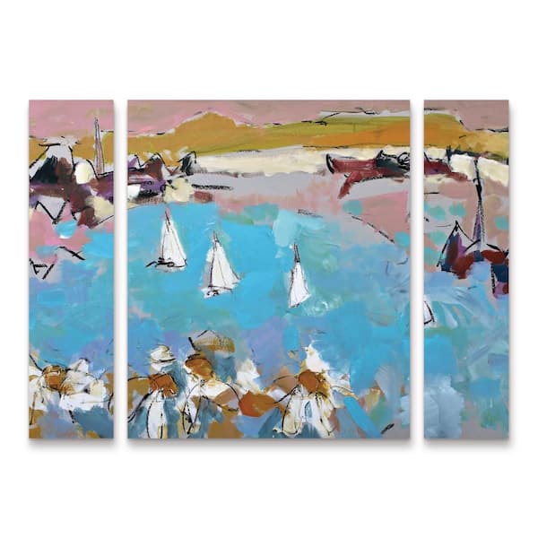 Trademark Fine Art Per Anders Daisies and Sails 3-Piece Panel Set Unframed Photography Wall Art 24 in. x 32 in.
