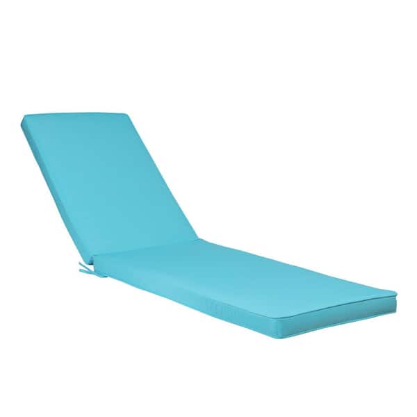 Zeus & Ruta 22.05 in. x 74.4 in. 1-Piece Outdoor Chaise Lounge Chair Replacement Cushion in Sky Blue for Garden Patio Balcony