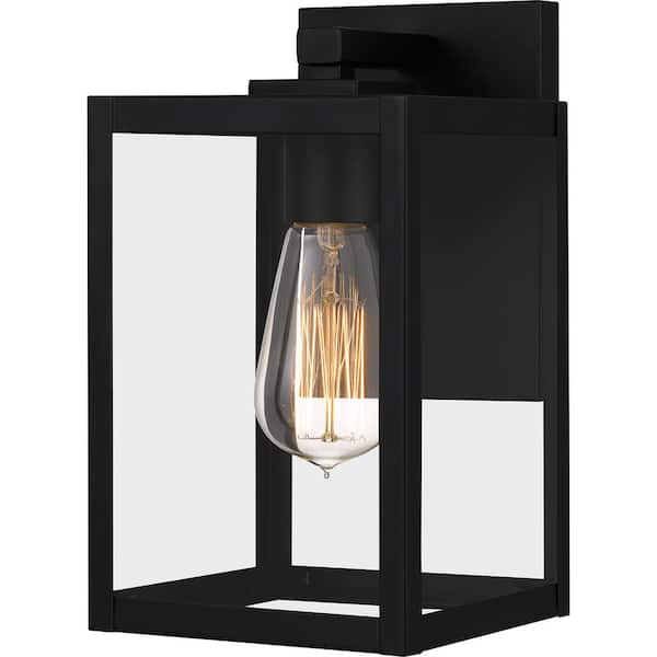Quoizel Westover 1-Light Earth Black Hardwired Outdoor Wall Lantern Sconce