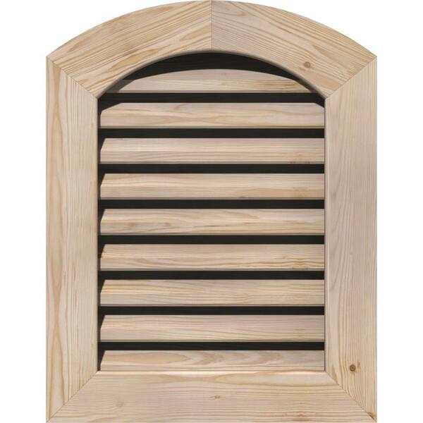 Ekena Millwork 27" x 39" Diamond Unfinished Smooth Pine Wood Paintable Gable Louver Vent Functional