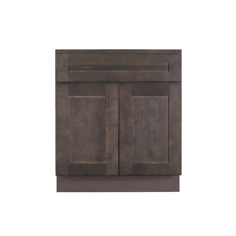 Lancaster Shaker Assembled 24 in. x 34.5 in. x 24 in. Base Cabinet with 2 Doors and 1 Drawer in Vintage Charcoal price history on PriceWatchPro