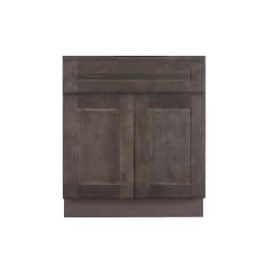 Lancaster Shaker Assembled 24 in. x 34.5 in. x 24 in. Base Cabinet with 2 Doors and 1 Drawer in Vintage Charcoal