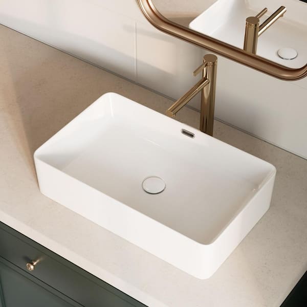 Los Flexi 24 in. x 15 in. Rectangular Vessel Sink with Overflow
