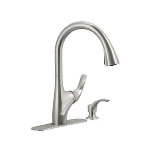 Trielle Single-Handle Pull-Down Sprayer Kitchen Faucet in Vibrant Stainless