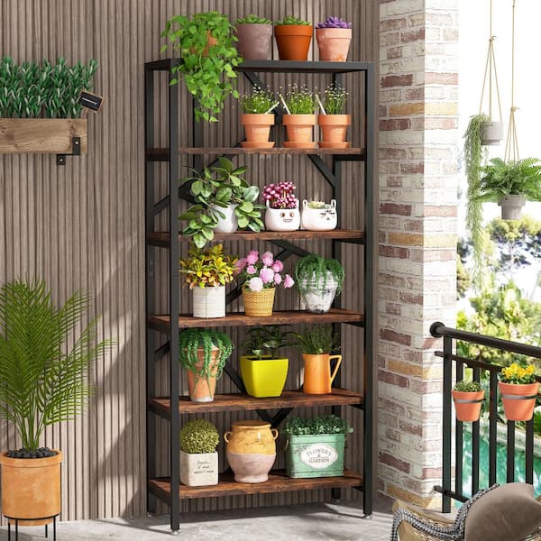 S♦♦625 DEMODEMIX HOTEL RACK - natural - TRIBESIGNS WAY TO ORIGIN Hamilton 71 in. Rustic Brown Wood 6-Shelf