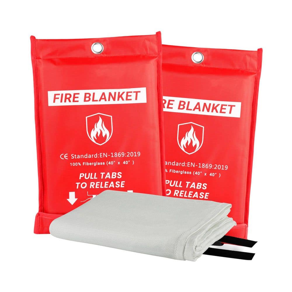 Fiberglass Heavy-Duty Emergency Fire Blanket Heat Shield for Kitchen Grill Car Camping Home 2 Pack price history on PriceWatchPro