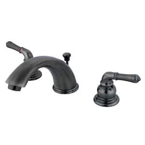 Magellan 2-Handle 8 in. Widespread Bathroom Faucets with Plastic Pop-Up in Black Stainless