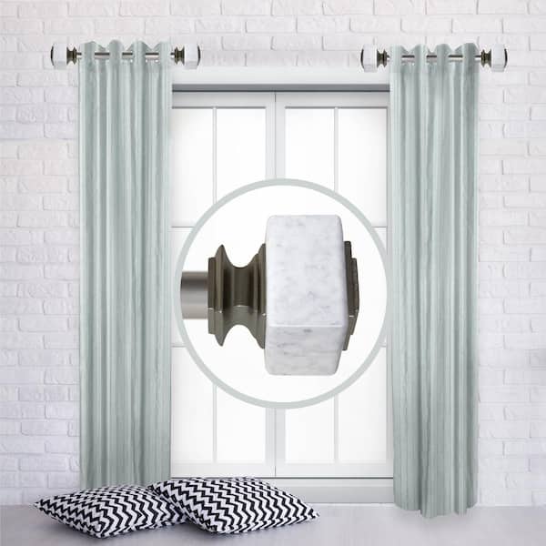Unbranded Sello 1" dia. Curtain Rod 12-20 inch long (Set of 2) - Satin Nickel