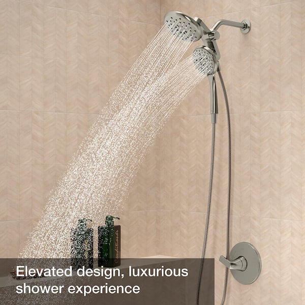 KOHLER Claro 1-Spray Dual Wall Mount Fixed and Handheld Shower Head 1.75 GPM in Vibrant Brushed Nickel