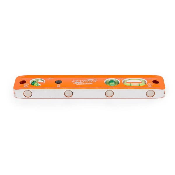 PINK 9-inch torpedo-shaped spirit level for 180/90/45 degrees