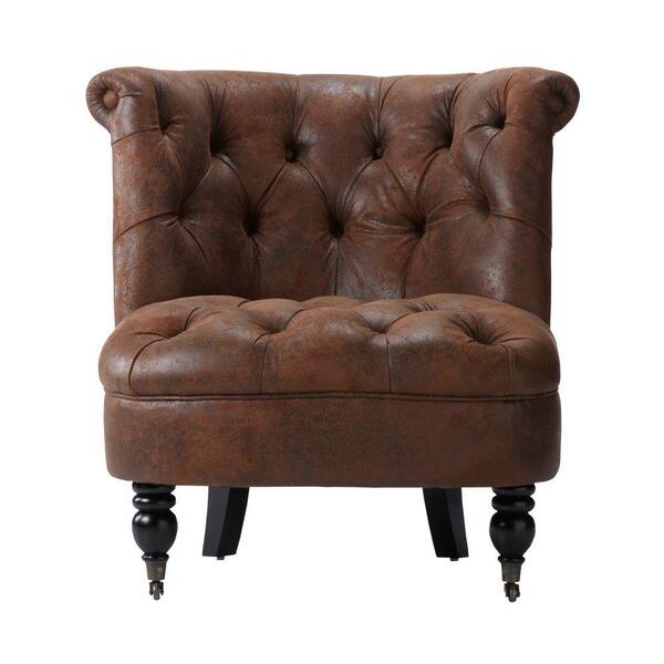 Home Decorators Collection Flanders Brown Faux Suede Accent Chair
