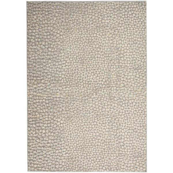 Nourison Joli Ivory/Beige/Grey 5 ft. x 7 ft. All-Over Design Contemporary Area Rug