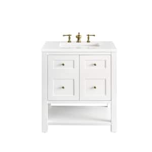 Breckenridge 29.9 in. W x 23.4 in. D x 33.0 in. H Single Bath Vanity Cabinet without Top in Bright White
