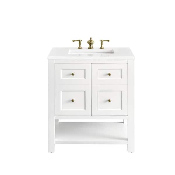 James Martin Vanities Breckenridge 29.9 in. W x 23.4 in. D x 33.0 in. H Single Bath Vanity Cabinet without Top in Bright White