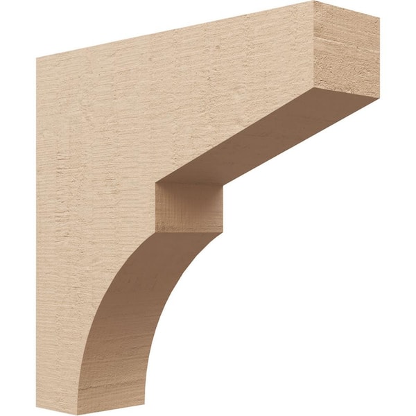 Ekena Millwork 4 in. x 16 in. x 16 in. Thin Monterey Rough Cedar Woodgrain TimberThane Corbel, Primed Tan