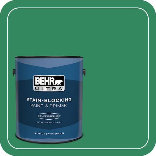 BEHR ULTRA 1 gal. #P420-6 Exquisite Emerald Extra Durable Satin Enamel Interior Paint & Primer