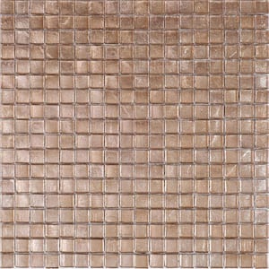 Skosh 11.6 in. x 11.6 in. Glossy French Beige Glass Mosaic Wall and Floor Tile (18.69 sq. ft./case) (20-pack)