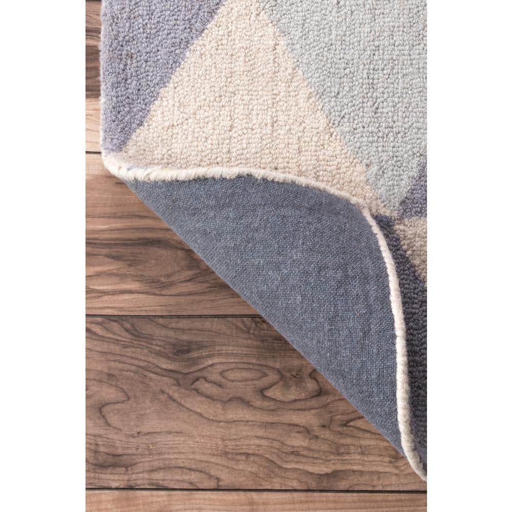 Handmade Geometric Green Wool 3' x 5' Area Rug