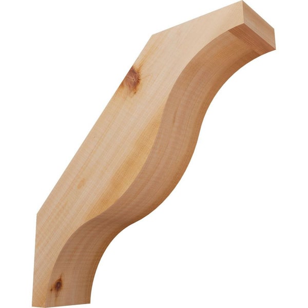 3 1/2"W x 14"D x 14"H Funston Smooth Knee Brace, Western Red Cedar