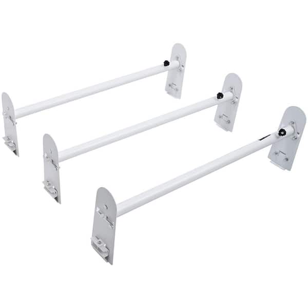 Van Roof Ladder Rack 3 Bars Alloy Steel Roof Racks, 750lbs. Capacity Rain-Gutter Roof Rack, Length 40.2in. to 74.8in.