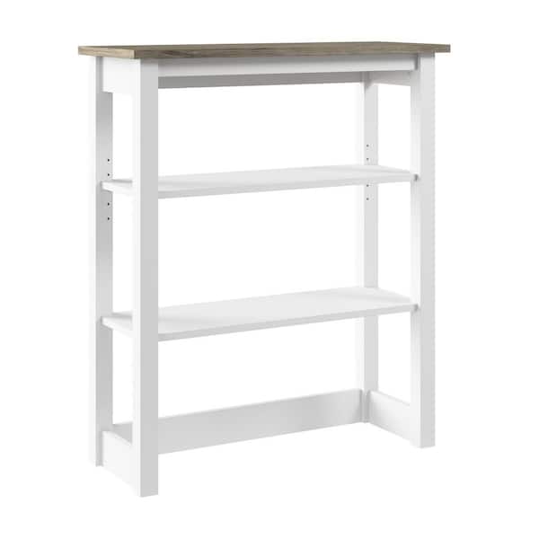 Bush Furniture Mayfield Shiplap Gray/Pure White 35.94 in. Accent Storage Cabinet with Doors