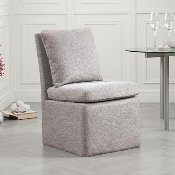 Ager Light Gray Chenille With Cushion Dining Chair
