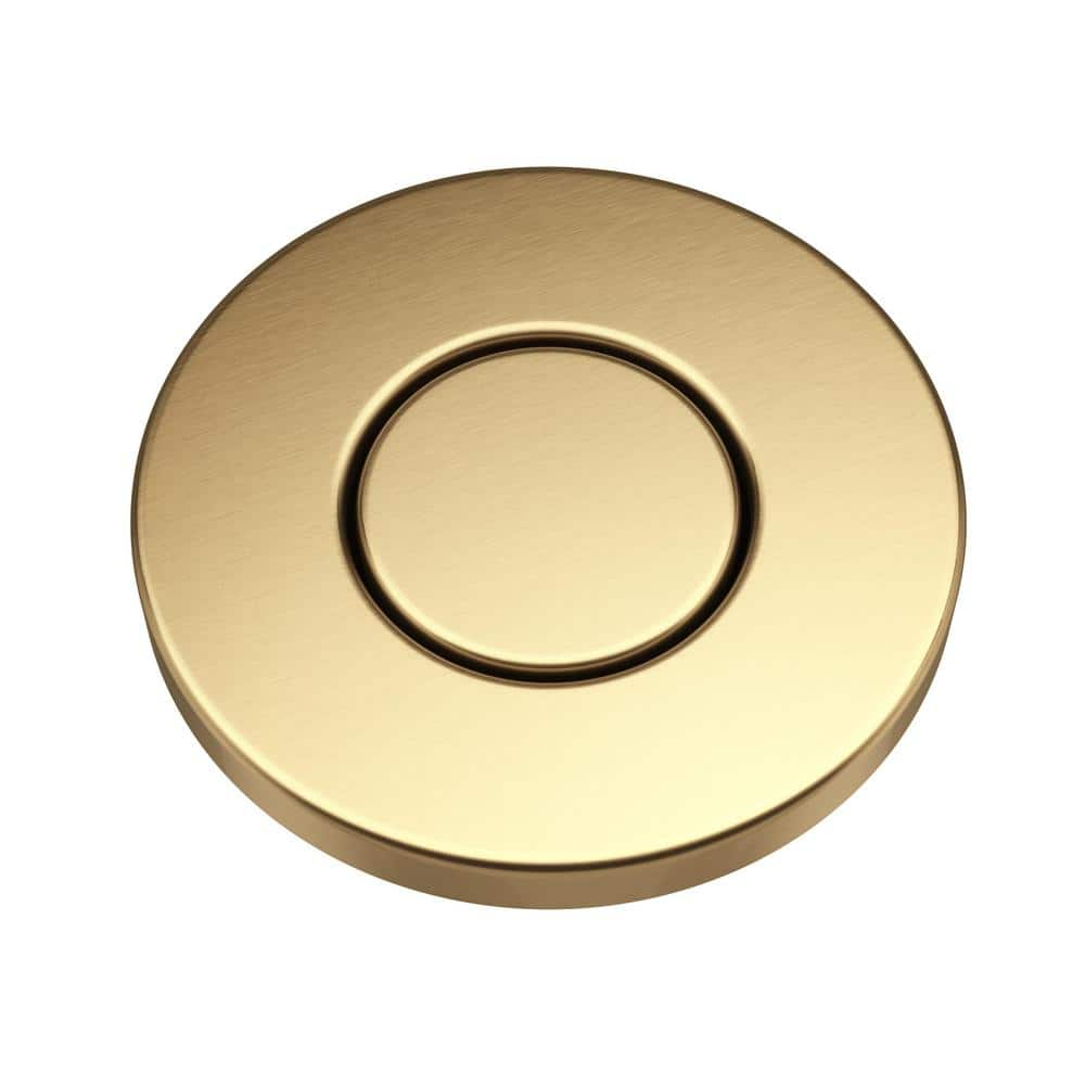 KRAUS Flat-Top Garbage Disposal Air Switch Button in Brushed Brass