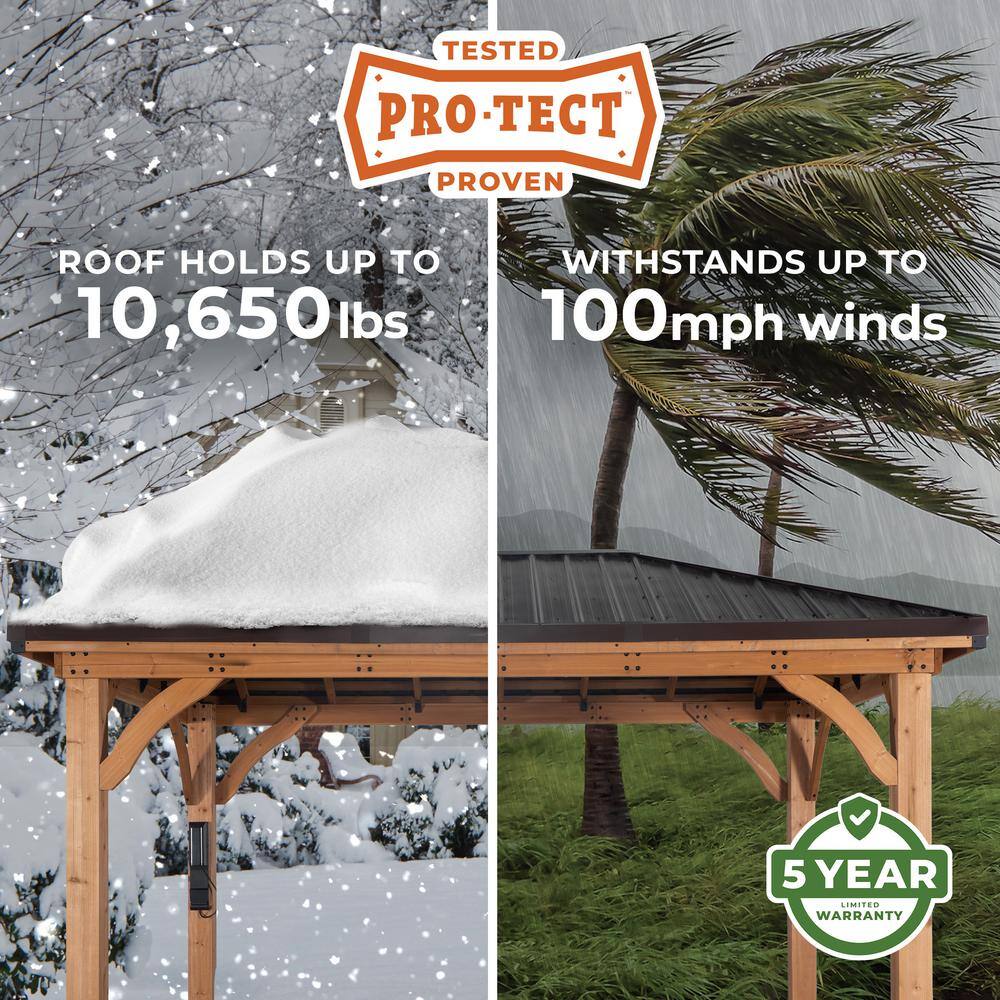 Barrington Cedar and Steel 14x12 Outdoor Gazebo