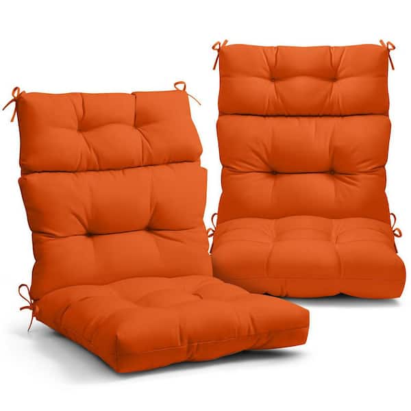 46 in. L x 22 in. W x 4 in. H Outdoor/Indoor High Back Patio Chair Cushion, Set of 2, Burnt Orange