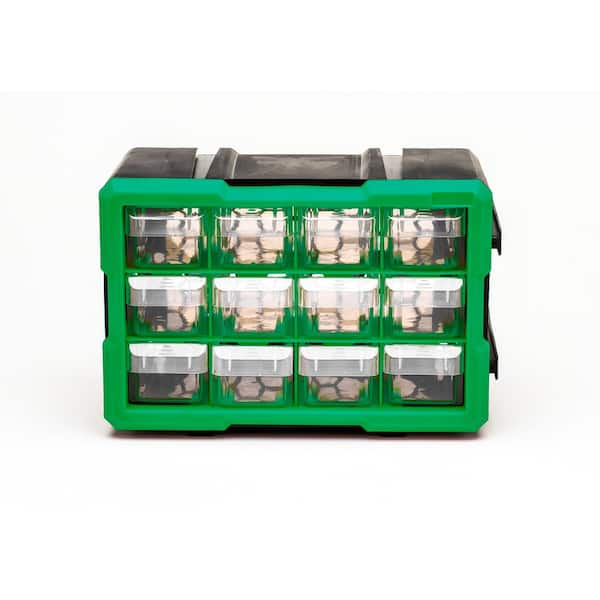 Steel Vision 12-Compartment Interlocking Small Parts Organizer