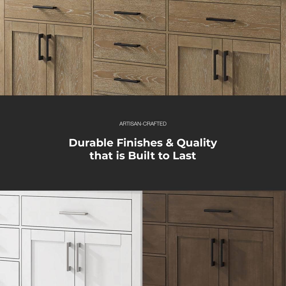 Driftwood Oak 72" Freestanding Double Sink Vanity with Power Bar