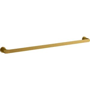 Avid 30 in. Wall Mounted Single Towel Bar in Vibrant Brushed Moderne Brass