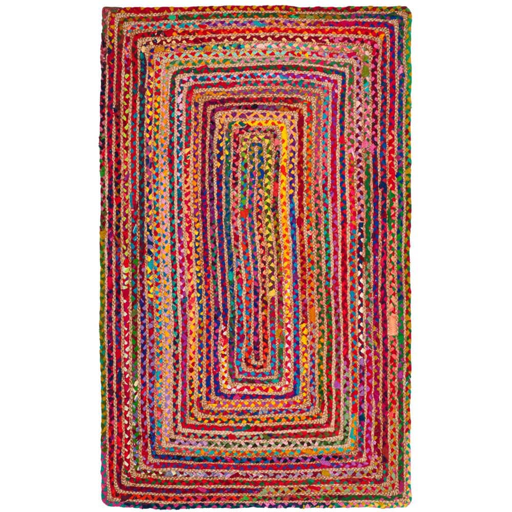 Coastal Charm Red and Multicolor Handwoven Cotton Area Rug - 3' x 5'