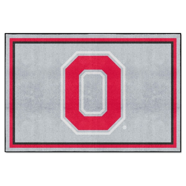 Ohio State Buckeyes Gray 5 ft. x 8 ft. Plush Area Rug