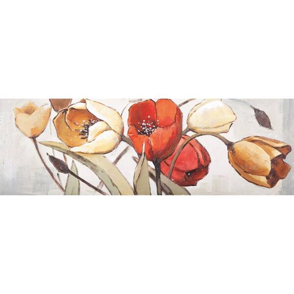 Yosemite Home Decor 60 in. x 20 in. Spring Tulips I Hand Painted Contemporary Artwork-DISCONTINUED